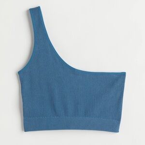 H&M Ribbed Seamless Jersey One Shoulder Top NWOT